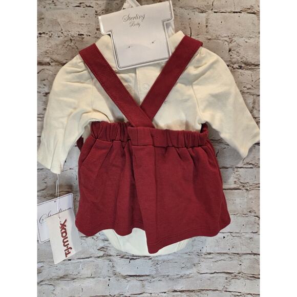 Sterling Baby Christmas Dress 4 Piece Set Size Newborn Maroon Holiday Dress NWT - Picture 3 of 3